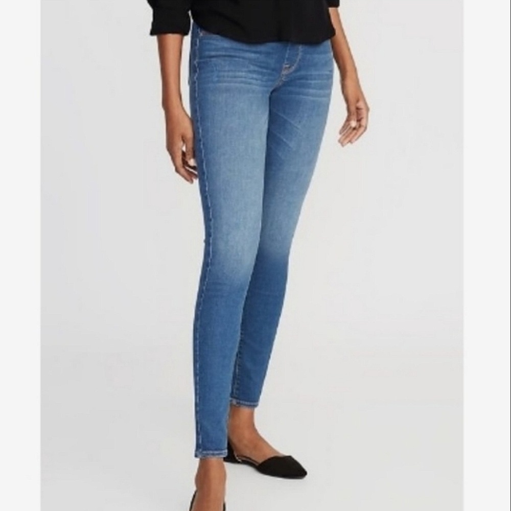 🌿Old Navy Women’s Blue Denim Mid Rise Slip On Jeans Jeggings Leggings 0 - Picture 7 of 8